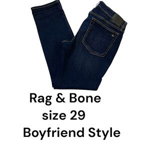 Rag & Bone Women’s Low Rise Slim Boyfriend Jeans size 29 Dark Wash